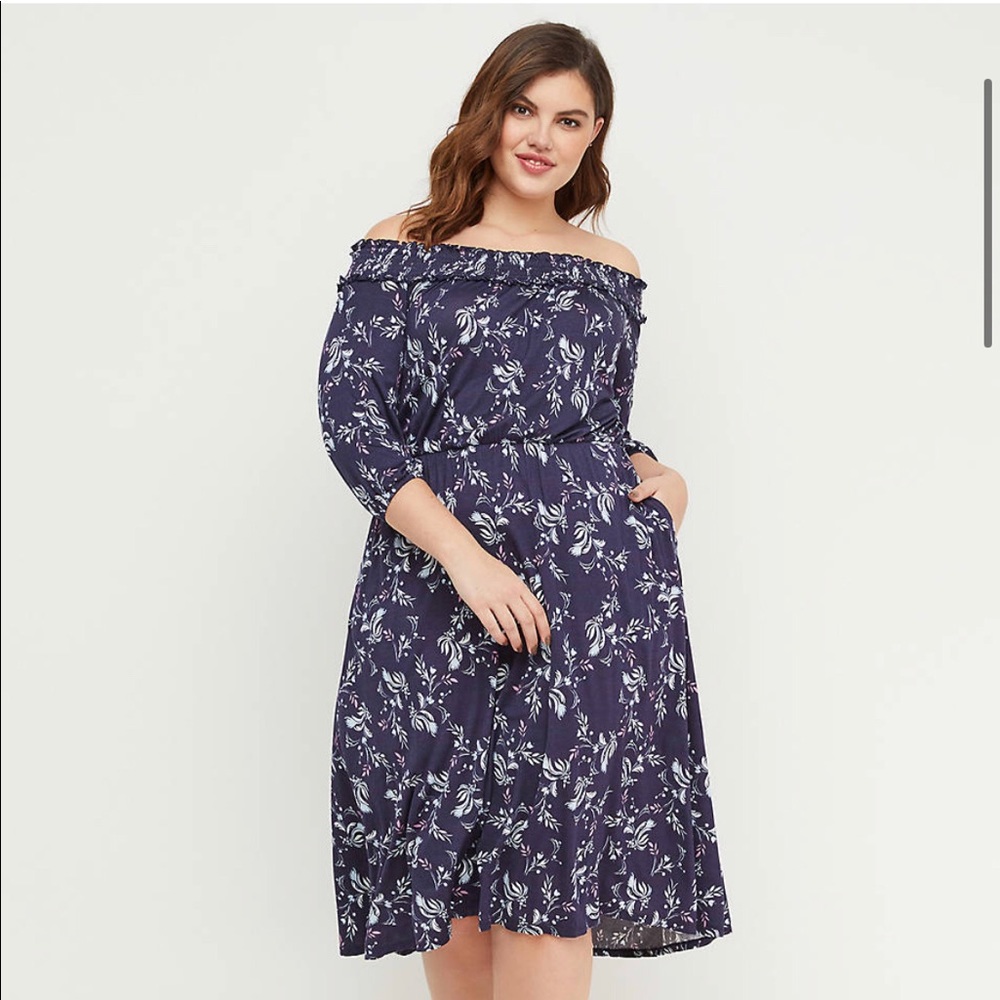 NWT Lane Bryant Off The Shoulder Midi Dress 18/20